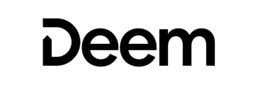 Deems logo in black text on a transparent background- Neutrinos